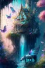 Placeholder: Phantasy landscape.Paradise hauntedgarden, unicorn, bright magic art, splash art, high quality, 8k, digital painting, glitter, waterfall, greenery, butterflies, birds of paradise, gnome's house, trending on artstation, sharp focus, studio photo, intricate details, highly detailed, by greg rutkowski