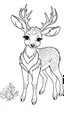 Placeholder: outline art for cute deer coloring pages with caves, white background, sketch style, full body, only use outline, mandala style, clean line art, white background, no shadows and clear and well