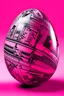 Placeholder: the image shows one Easter egg, egg graphics in a modern punk style, pink colors