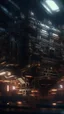 Placeholder: Si-Fi, The engine of the big ship under atmospheric lighting effects, intricate industrial details, moody atmosphere, eerie grimdark ambiance, complex motherboard accents, speculative fiction art. Bokeh