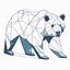 Placeholder: shape of a bear, low poly 2D letterpress style, minimalistic high contrast pencil art