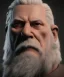 Placeholder: close-up portrait, Viking style, Realistic, 8K, a Highly detailed face of a man, black color beard, Odin, Raven