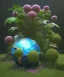 Placeholder: globe, plants and flowers around, kente, cinema 4d, octane render, high detail