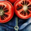 Placeholder: tomato made of jeans