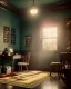 Placeholder: Room scene with alligator sleeping, Wes Anderson styler, realistic image, concept art, smooth, unreal engine 5, god lights, ray tracing, RTX, lumen lighting, ultra detail, volumetric lighting, 3d.