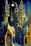 Placeholder: Old medieval town square, "Fractal flame" , By Jacek Yerka, Wassily Kandinsky, Picasso