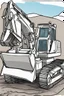 Placeholder: coloring page for kids, EXCAVTOR, thick outline, low details, no shading, no color