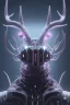 Placeholder: a horror fog, mist full frame portrait digital painting of futuristic deer robot, wide angle view, close-up, macro lens, centered camera, titanium accents, intricate details, small minutiae, tiny features, particulars, colorful, 8k, least ambient occlusion, volumetric lighting, volumetric clouds