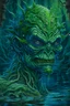 Placeholder: Swamp Thing, real alien character, ominous, facepaint, waist up portrait, intricate, oil on canvas, masterpiece, expert, insanely detailed, 4k resolution, retroanime style, cute big circular reflective eyes, cinematic smooth, intricate detail , soft smooth lighting, soft pastel colors, painted Renaissance stylestyle