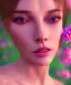 Placeholder: Realistic detailed perfect face portrait of a insane young beautiful woman top model in short open dress. Sensual, volumetric lighting, Unreal Engine 5, 3D Animation Quality, Octane Rendering. A masterpiece. There are water, flowers, vivid colors.