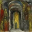 Placeholder: The non anthropomorphic lost souls pass through the monstrous entrance to hell by Jasper Johns, infinite sadness, delusion, end of hopes
