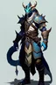 Placeholder: full body Male Gem Dragonborn in anime style monk