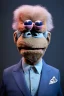 Placeholder: Waist up muppet Portrait, joe Biden as muppet doll, Blue suit retro style, photo studio, blue background, unreal engine 5, concept art, art station, god lights, ray tracing, RTX, lumen lighting, ultra detail, volumetric lighting, 3d.