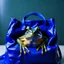 Placeholder: a frog wearing a blue ikea bag