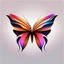 Placeholder: symetry!!, butterfly!!, logo, NFT, futuristic, colorful, curves, lines, shadow, simple, sideview, gradient