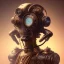 Placeholder: composition,portrait painting of a steampunk robot,steampunk center, ultra realistic, concept art, intricate details, eerie highly detailed, shiny, smooth, studio quality, octane render, Surrealism, Triadic colour scheme,glow-stick, ambient lighting,nightclub lighting, polaroid, 100mm, --ar 1:1 --v4