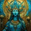Placeholder: ancient alien goddess, goddess of water, depiction, church fresco style, detailed, vivid