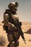 Placeholder: A rugged Marine looking out into the large, open desert. Wearing UNSC Marine-Styled Armor.