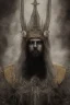 Placeholder: Realistic anime black metal corpsepaint god with golden crown