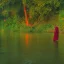 Placeholder: indian monk lotus jungle lake at sunset