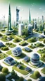 Placeholder: Create an illustration of the city of Solglans, depicting it as a futuristic and sustainable urban environment. Show buildings with solar panels on their rooftops, wind turbines scattered throughout the cityscape, and green spaces integrated seamlessly into the urban fabric. Emphasize the use of advanced technology, such as smart grids and wireless communication networks, to convey the city's commitment to innovation and sustainability. Capture the vibrant atmosphere of a community that thrives