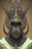 Placeholder: black male African Egyptian alien, cracks in the voodoo head, wicked, eyes, crown, Elephant, 8k, finely detailed, photo realistic, tiger turquoise skull head gold dragon space alien snow skeleton gold gorilla silver crown silver eyes