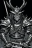 Placeholder: Armoured Samurai with oni mask ,manga, from 1980 dark fantasy, style by Kentaro Miura