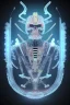 Placeholder: Futuristic Neon crystal skeleton samurai smoke glass fire