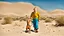 Placeholder: Tintin and hid dog in the desert