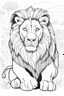 Placeholder: coloring page for kids, lion, thick outline, low details, no shading, no color