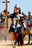 Placeholder: ariana grande in greek armor at the fall of the city of Troy trebuchet high quality