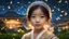 Placeholder: little very young Singaporean girl, beautiful, peaceful, gentle, confident, calm, wise, happy, facing camera, head and shoulders, traditional Singaporean costume, perfect eyes, exquisite composition, night scene, fireflies, stars, Singaporean landscape, beautiful intricate insanely detailed octane render, 8k artistic photography, photorealistic concept art, soft natural volumetric cinematic perfect light, chiaroscuro, award-winning photograph, masterpiece, Raphael, Bouguereau, Alma-Tadema