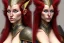 Placeholder: crimson haired sorceress elven