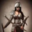 Placeholder: arab female warrior pretty cleavage ornate metal armour sword