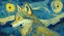 Placeholder: a wolf in van gogh style