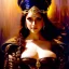 Placeholder: Drawing of beautiful face busty tavern wench,sweet stare,ancient leather armor, balanciaga fashion clothe painting by gaston bussiere, greg rutkowski, yoji shinkawa, yoshitaka amano, tsutomu nihei, donato giancola, tim hildebrandt, oil on canvas, cinematic composition, extreme detail,fit full head inside picture,16k