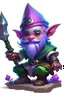 Placeholder: dnd Girly Gnome Rogue with psychic purple daggers