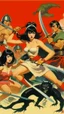 Placeholder: Betty Page art from japanese style 1900 movie. Ninjas