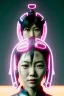 Placeholder: portrait, Asian cyborg woman, samurai warrior :: symmetry photography, cyberpunk style, cyborg eyes, pink hair :: wires connect, perfect eyes, samurai helmet, tiger mask, black samurai army, katana, ghost in the shell, pink, white, black, glow eyes, cinematic, Ultra realistic, dark scene, soft color, highly detailed, unreal engine 5, RTX, ultra detail, 3d, finely drawn, high definition.