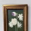 Placeholder: tiny oil painting of single long stem pressed flower, moody, vintage, delicate arrangement, beautiful composition, etsy, aesthetic layout, plain solid white background