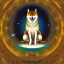 Placeholder: third eye ascension shiba inu doge with heaven glowing aura Q anon galaxy