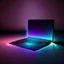 Placeholder: background gradient minimal dark holographic light and a laptop