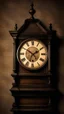 Placeholder: An old clock in the background of black vein, human veins, mixing together a lot of them, like a forest, big and small veins a lot of them, an antique grandfather wooden old clock on the wall