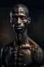 Placeholder: Portrait of a black skinny man, fantasy