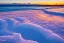 Placeholder: Honolulu Hawaii and beach covered in winter snow and ice at sunset