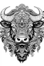 Placeholder: mandala Buffalo : black and white with white background.