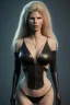 Placeholder: Kim Basinger in black leather, evil, busty, cleavage, curvy, angry, happy, stern look. character design by cory loftis, fenghua zhong, ryohei hase, ismail inceoglu and ruan jia. unreal engine 5, artistic lighting, highly detailed, photorealistic, fantasy