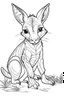 Placeholder: outline art for Kangaroo Joey coloring pages with sitch, white background, Sketch style, full body, only use outline, toddlers style, clean line art, white background, no shadows and clear and well outlined.