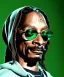 Placeholder: Snoop Dogg, smoke weed, dollars, weed background, hyper realistic