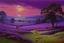 Placeholder: A violet farmland with bio life painted by Francis Danby
